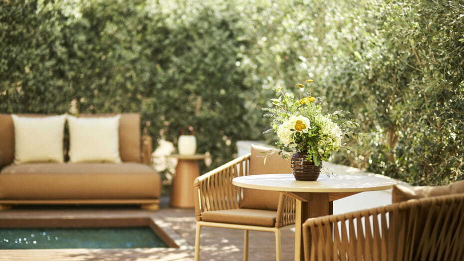 Zimmer mit Gartenblick und Tauchbecken