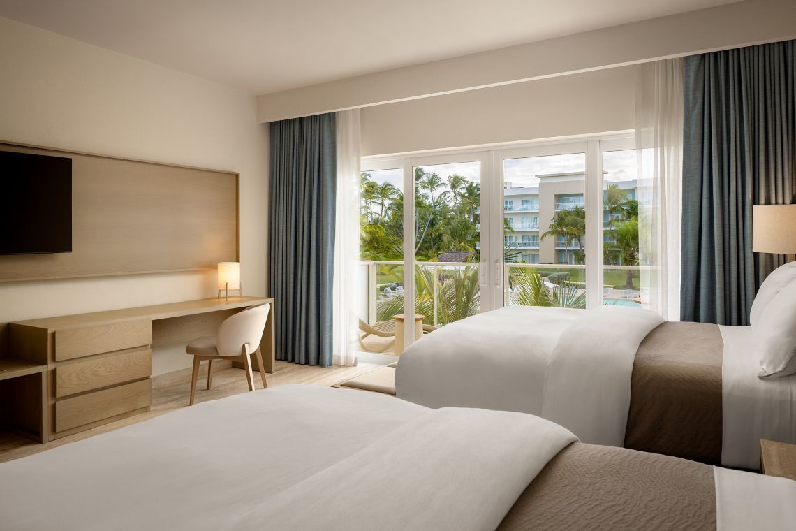 Traditionelles Zimmer 2 Doppelbetten und Meerblick